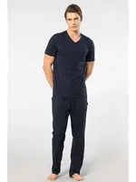 V Yaka Kısa Kollu Modal Erkek Pijama Takımı Cacharel 2192 Lacivert farklı açı