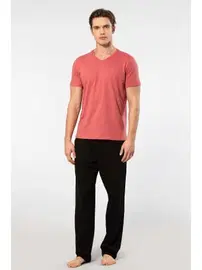 Cacharel Kısa Kollu Modal Erkek V Yaka Pijama Takımı Cacharel 2192