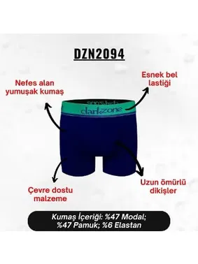 Darkzone Erkek Lacivert Modal Boxer Darkzone DZN2094 - Alternatif Görünüm