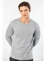 Bisiklet Yaka Modal Pamuklu Erkek T-shirt Cacharel 2242 Gri