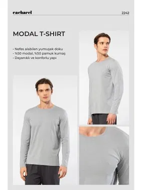 Cacharel Bisiklet Yaka Modal Pamuklu Erkek T-shirt Cacharel 2242 - Alternatif Görünüm
