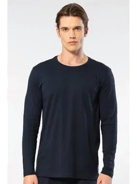 Cacharel Lacivert Modal Pamuklu Bisiklet Yaka Erkek T-shirt Cacharel 2242