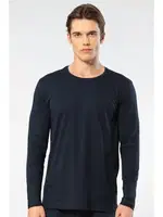 Lacivert Modal Pamuklu Bisiklet Yaka Erkek T-shirt Cacharel 2242 Lacivert