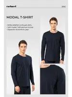 Lacivert Modal Pamuklu Bisiklet Yaka Erkek T-shirt Cacharel 2242 Lacivert detay görünüm