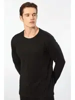 Bisiklet Yaka Modal Pamuk Erkek T-shirt Cacharel 2242 Siyah farklı açı