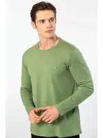 Yeşil Modal Pamuklu Bisiklet Yaka Erkek T-shirt Cacharel 2242 Yeşil
