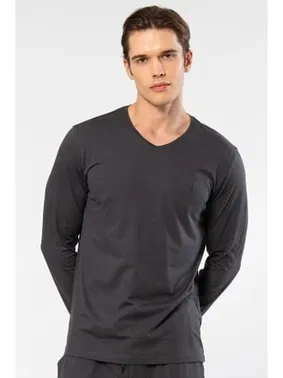 Cacharel Pamuklu Modal V Yaka Erkek T-shirt Cacharel 2243
