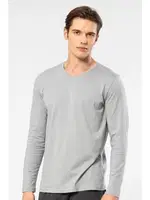 Gri Modal Pamuklu V Yaka Erkek T-shirt Cacharel 2243 Gri