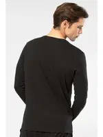 V Yaka Modal Pamuklu Erkek T-shirt Cacharel 2243 Siyah görsel 4