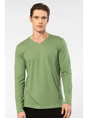 Cacharel Modal Pamuklu V Yaka Erkek T-shirt Cacharel 2243