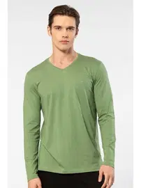 Cacharel Modal Pamuklu V Yaka Erkek T-shirt Cacharel 2243