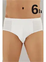 Erkek Pamuklu Beyaz Külot 6'lı Paket Arma Yıldız 1117 - 6 ADET Beyaz