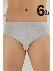Arma Yıldız Erkek Pamuklu Gri Külot 6'lı Paket Arma Yıldız 1117 - 6 ADET