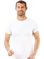 Erkek Pamuklu Kapalı Sıfır Yaka Yarım Kol Fanila T-Shirt Özkan 0265 Beyaz görsel 5