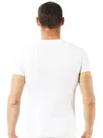 Erkek Pamuklu Kapalı Sıfır Yaka Yarım Kol Fanila T-Shirt Özkan 0265 Beyaz görsel 7