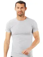 Erkek Pamuklu Kapalı Sıfır Yaka Yarım Kol Fanila T-Shirt Özkan 0265 Gri farklı açı