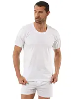 Erkek Pamuklu Penye Esnek Rahat Açik Yaka Yarım Kol Atlet Fanila Özkan 0059 Beyaz