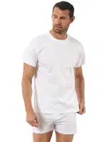 Erkek Pamuklu Penye Esnek Rahat Kapalı Yaka Atlet Fanila Özkan 0055 - 3 ADET Beyaz detay görünüm