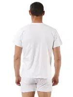 Erkek Pamuklu Penye Esnek Rahat Kapalı Yaka Atlet Fanila Özkan 0055 - 3 ADET Beyaz farklı açı