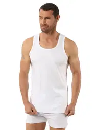 Özkan Erkek Pamuklu Penye Ribana Esnek Rahat Sırtı Çapraz Sporcu Rambo Atlet Özkan 0058