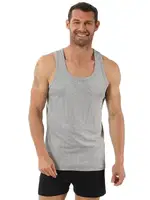 Erkek Pamuklu Penye Ribana Esnek Rahat Sırtı Çapraz Sporcu Rambo Atlet Özkan 0058 Gri görsel 5