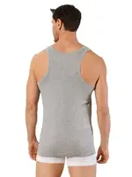 Erkek Pamuklu Penye Ribana Esnek Rahat Sırtı Çapraz Sporcu Rambo Atlet Özkan 0058 Gri görsel 6