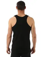 Erkek Pamuklu Penye Ribana Esnek Rahat Sırtı Çapraz Sporcu Rambo Atlet Özkan 0058 Siyah görsel 4