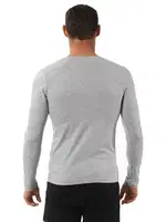 Erkek Penye Likralı Pamuklu V Yaka Uzun Kol T-Shirt Özkan 0274 Gri görsel 10