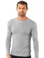 Erkek Penye Likralı Pamuklu Yuvarlak Yaka Uzun Kol T-Shirt Fanila Özkan 0266 Gri görsel 7