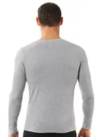 Erkek Penye Likralı Pamuklu Yuvarlak Yaka Uzun Kol T-Shirt Fanila Özkan 0266 Gri görsel 8