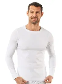 Özkan Erkek Penye Likralı Pamuklu Yuvarlak Yaka Uzun Kol T-Shirt Fanila Özkan 0266