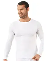 Erkek Penye Likralı Pamuklu Yuvarlak Yaka Uzun Kol T-Shirt Fanila Özkan 0266 Beyaz farklı açı