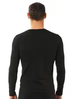 Erkek Penye Likralı Pamuklu Yuvarlak Yaka Uzun Kol T-Shirt Fanila Özkan 0266 Siyah görsel 5