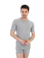 Erkek Ribana Bisiklet Yaka Siyah Fanila Çift Kaplan 841 Gri görsel 5