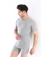 Erkek Ribana Bisiklet Yaka Siyah Fanila Çift Kaplan 841 Gri görsel 7