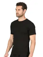 Erkek Ribana Esnek Rahat Kapalı Yaka Yarım Kol Atlet Fanila Özkan 0116 Siyah görsel 8