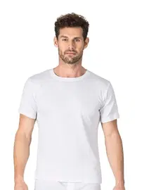 Özkan Erkek Ribana Esnek Rahat Kapalı Yaka Yarım Kol Atlet Fanila Özkan 0116