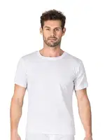 Erkek Ribana Esnek Rahat Kapalı Yaka Yarım Kol Atlet Fanila Özkan 0116 Beyaz