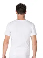 Erkek Ribana Esnek Rahat Kapalı Yaka Yarım Kol Atlet Fanila Özkan 0116 Beyaz detay görünüm