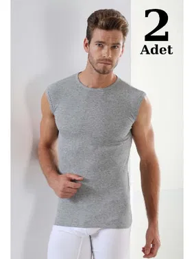 Arma Yıldız Erkek Ribana Gri Yuvarlak Yaka Kolsuz Atlet 2'li Paket Arma Yıldız 1110 - 2 ADET