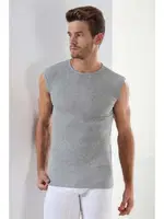 Erkek Ribana Gri Yuvarlak Yaka Kolsuz Atlet 2'li Paket Arma Yıldız 1110 - 2 ADET Gri farklı açı