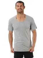 Erkek Ribana Pamuklu Esnek Rahat Geniş Yaka Kısa Kollu Fanila T-Shirt Özkan 0115 - 3 ADET Gri görsel 10