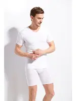 Erkek Ribana V Yaka Beyaz T-shirt %100 Pamuklu Premium Kalite Kolcu 1220 Beyaz