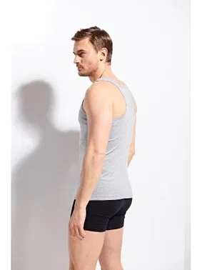 Kolcu Erkek Ribana %100 Pamuklu Premium Kalite Gri Atlet Kolcu 1230 - Alternatif Görünüm