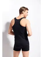 Erkek Ribana %100 Pamuklu Premium Kalite Gri Atlet Kolcu 1230 Siyah görsel 4