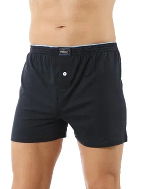 Özkan Erkek Şardonlu Pamuklu Düğmeli Lacivert Penye Boxer Özkan 0041