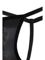 Erkek Siyah Deri String Darkzone DZN6691 farklı açı