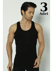 Arma Yıldız Erkek Siyah Fitilli Kaşkorse Atlet 3lü Paket Arma Yıldız 1187 - 3 ADET