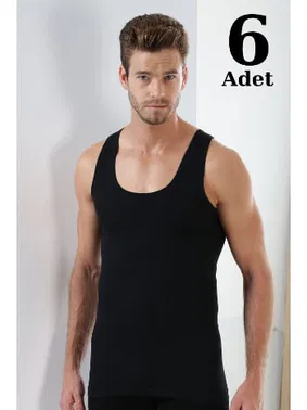 Arma Yıldız Erkek Siyah Penye Atlet 6lı Paket Arma Yıldız 1107 - 6 ADET