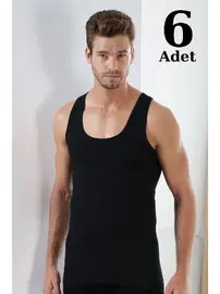Arma Yıldız Erkek Siyah Penye Atlet 6lı Paket Arma Yıldız 1107 - 6 ADET
